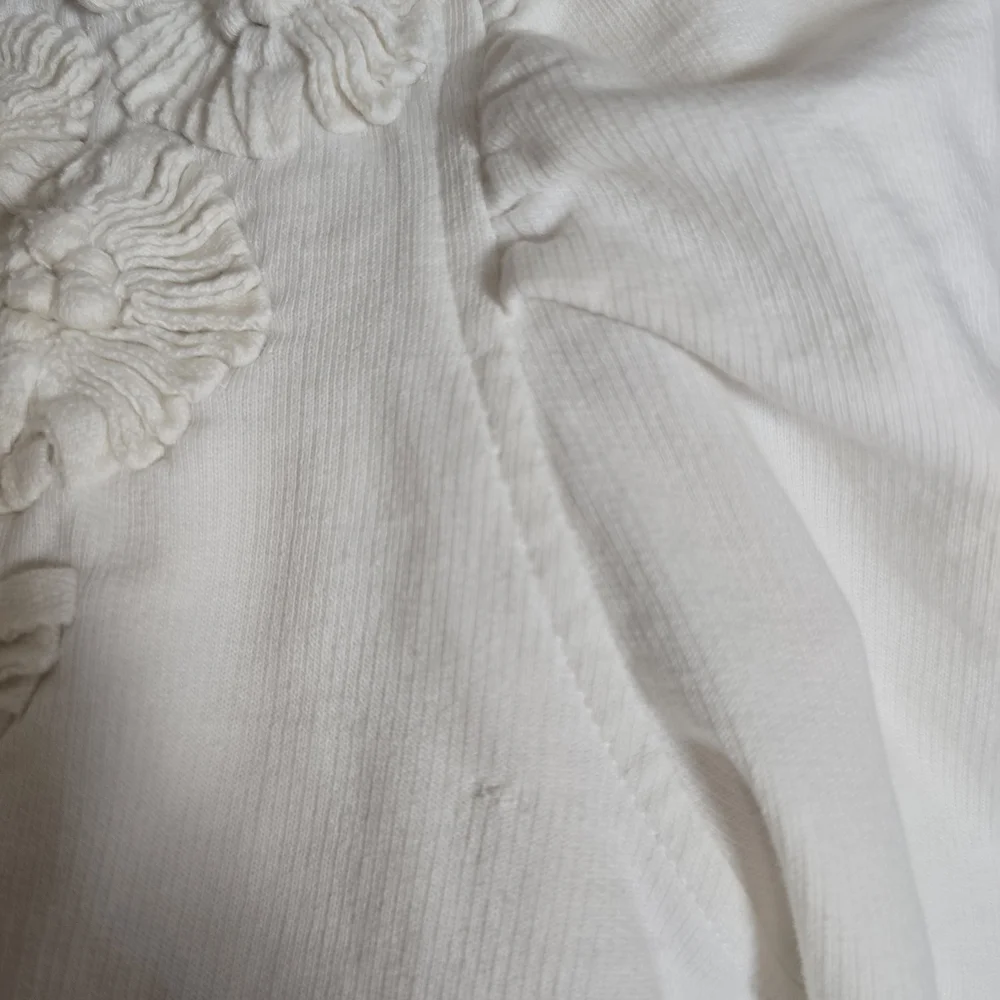 Anthropologie Cream Embroidered Floral Sweatshirt XS - Picture 5 of 5